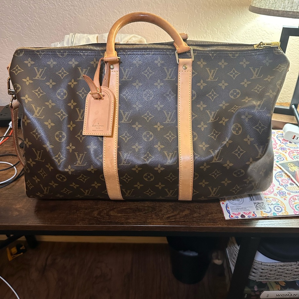 Louis Vuitton Monogram Duffel Bag in Brown and Tan